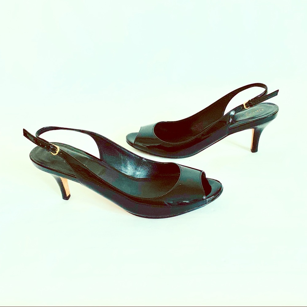 Cole Haan NikeAir Open Toe Slingback Leather Heels